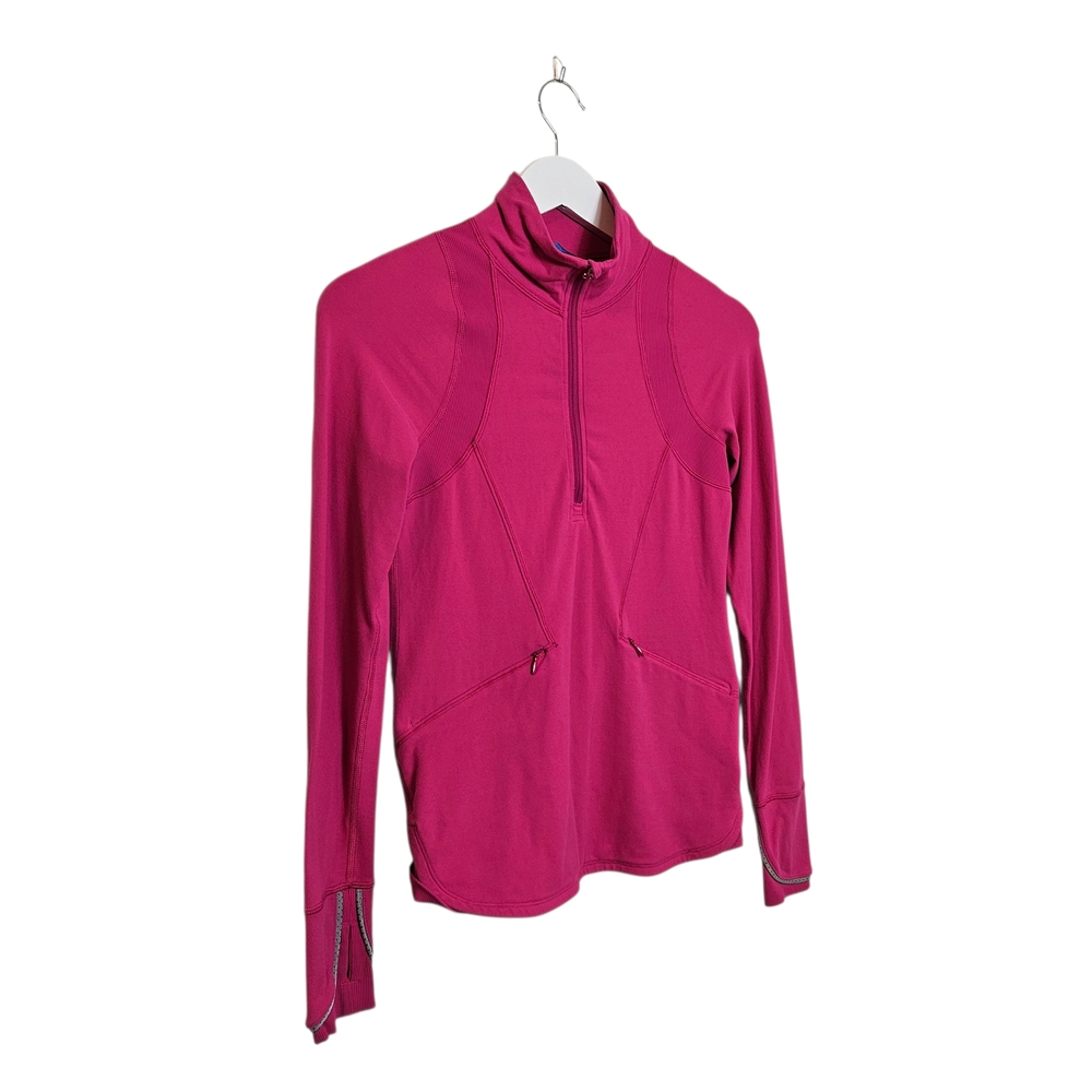Ivivva Lululemon Girls Jacket Size 12 Warm Up Track Full Zip Thumbholes Hot Pink
